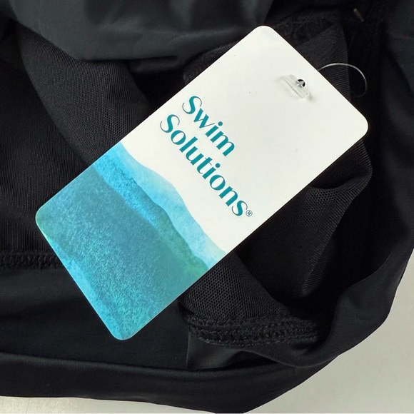 Swim Solutions Boyshorts Womens 22W Black Thigh Minimizer Swim Bottom - Picture 3 of 10